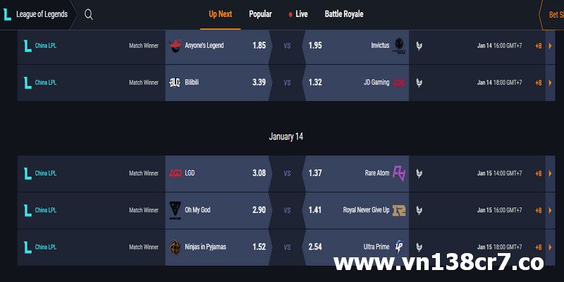 Cách tham gia cá cược League of Legends tại cổng game