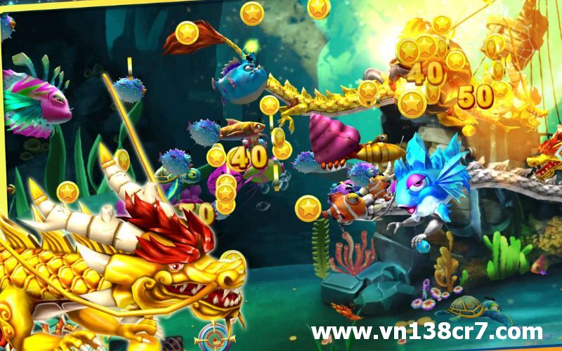 Bắn cá rồng vàng chơi game vui, đổi xu lấy thưởng