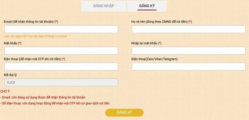 Tính năng đăng ký tài khoản Alo88 được sử dụng khi người chơi mới truy cập